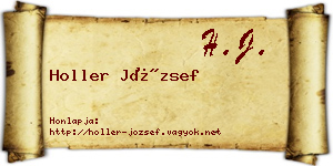 Holler József névjegykártya